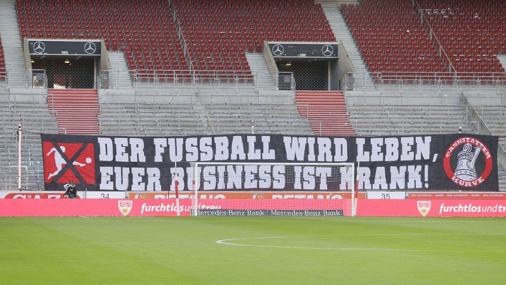 VfB Stuttgart gegen Hamburger SV: Cannstatter Kurve erneuert Kritik an Saisonfortsetzung