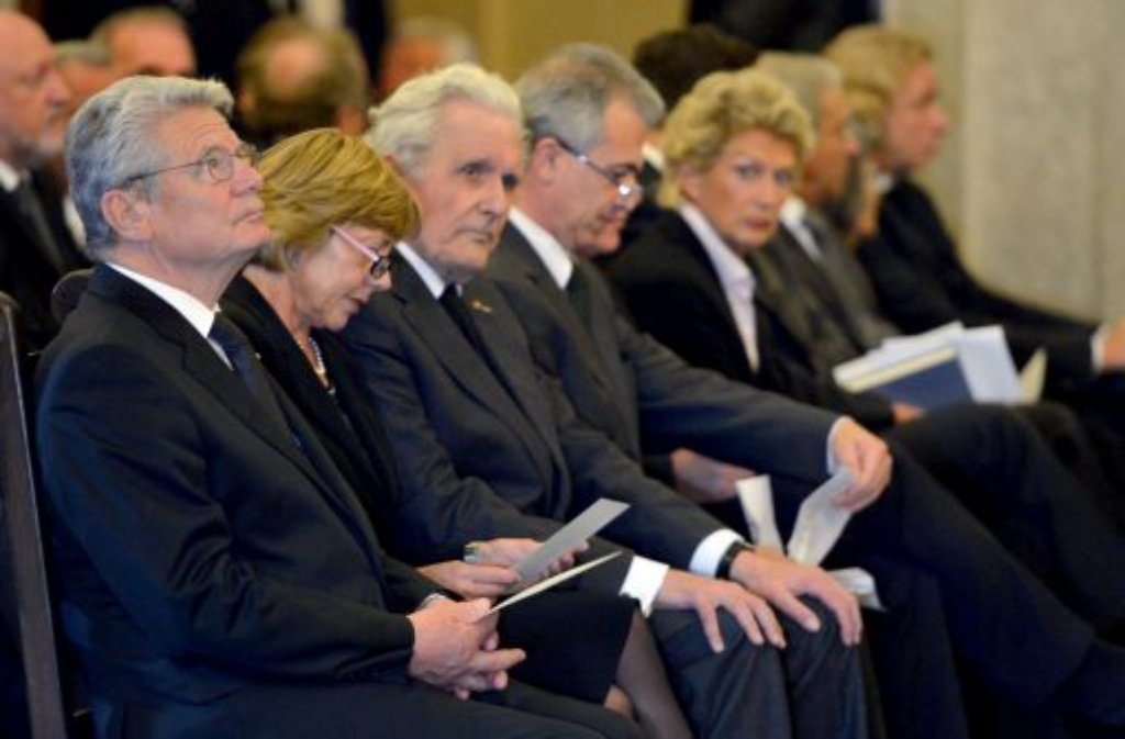 Bundespräsident Joachim Gauck (l) und seine Lebensgefährtin Daniela Schadt