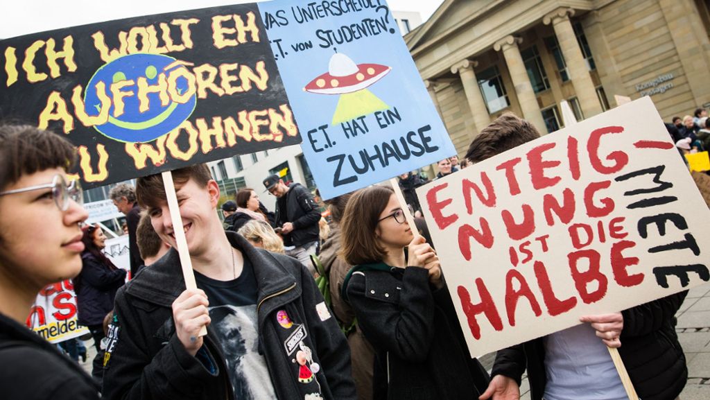 Video von der Miet-Demo: So protestieren Stuttgarter gegen zu hohe Mieten
