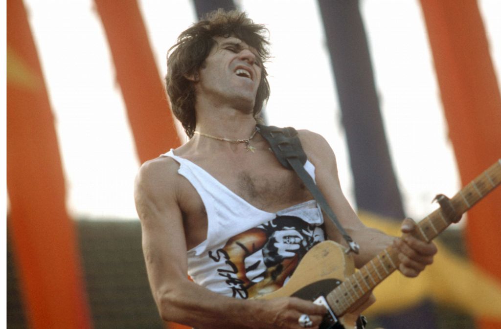 Eindrücke aus dem bewegten Rockstarleben Keith Richards’: 1982 bei einem Auftritt in München