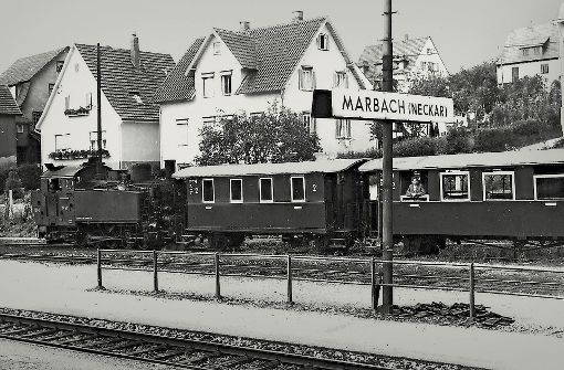 So sah es 1960 aus, als die Bottwartalbahn im Marbacher Bahnhof einfuhr. Bis 1990 gab es das Bähnle. Foto: Bürgeraktion Bottwartal