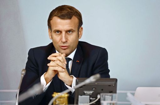 Der französische Präsident Emmanuel Macron hat sich mit dem Coronavirus infiziert. (Archivbild) Foto: AFP/LUDOVIC MARIN