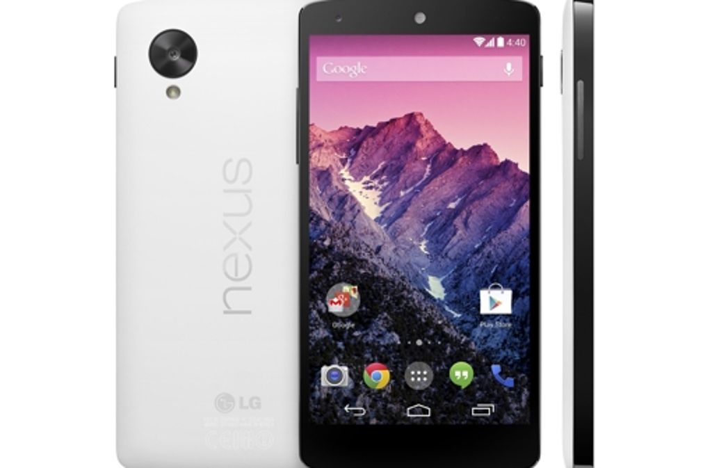 Google Nexus 5: 4,95-Zoll-Full-HD-IPS-Display (1920 x 1080 Pixel), 2,26-Gigahertz-Quad-Core-Prozessor, 8-Megapixel-Kamera, ab 16 Gigabyte interner Speicher, WLAN, Bluetooth, LTE.