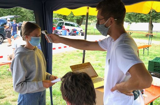 Fiebermessen gehörte zum Konzept genauso wie Tests bei Ankunft der Teilnehmer. Foto: EC-Kreisverband Stuttgart