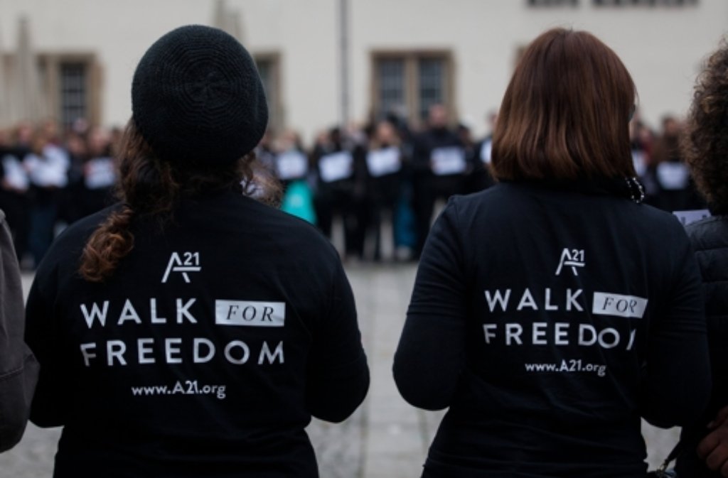 „Walk for Freedom“, Demo gegen den weltweiten Menschenhandel anlässlich des Europatags gegen Menschenhandel am 18. Oktober.