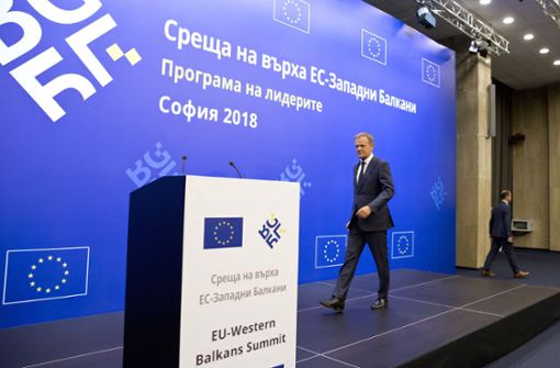 Gipfelchef Donald Tusk hatte Trumps Kurs vor dem Treffen scharf kritisiert und eine „geschlossene europäische Front“ dagegen verlangt. Foto: AP