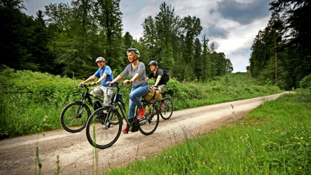  Die längste Etappe der regionalen E-Biketour führt durch den Schwäbisch-Fränkischen Wald. Das erfordert mehr als nur elektrische Tritthilfe. 