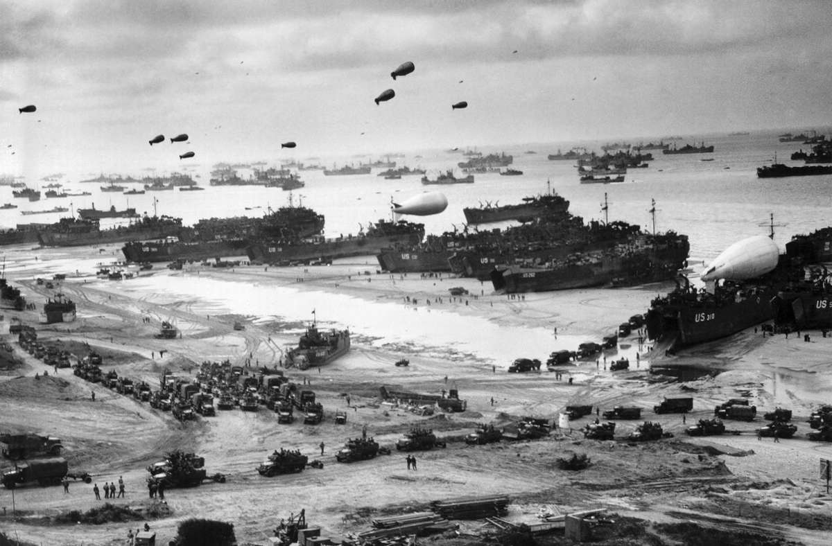 Foto von der Landung der US-Truppen am Omaha Beach im Juni 1944.