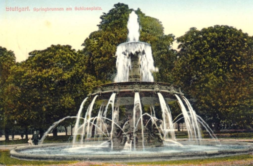 Springbrunnen am Schlossplatz 1913