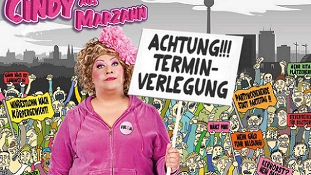  Die Show von Cindy aus Marzahn, die am Freitag in Göppingen stattfinden sollte, wird ersatzlos gestrichen. Die Komödiantin ist erkrankt. Doch die Fans können dennoch auf einen erneuten Auftritt in Ulm hoffen. 