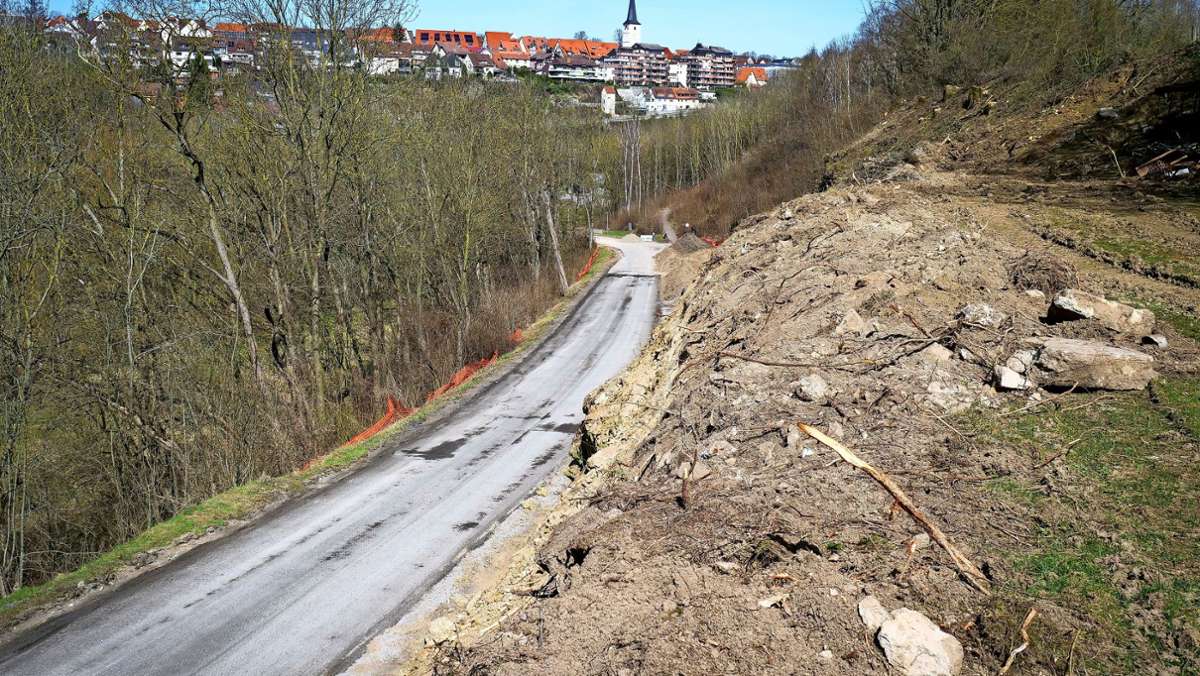 Straße nach Höfingen: Jetzt geht es endlich ran an den Hang