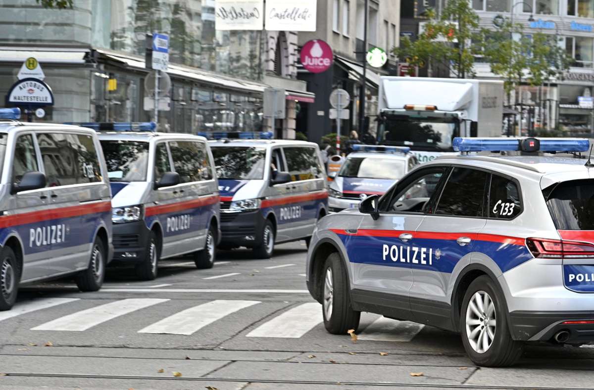 Auch am nächsten Morgen zeigte die Polizei in Wien Präsenz ...
