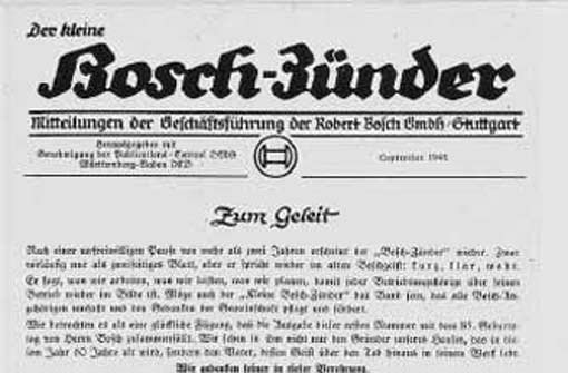 Die Titelseite der ersten Ausgabe Foto: Bosch