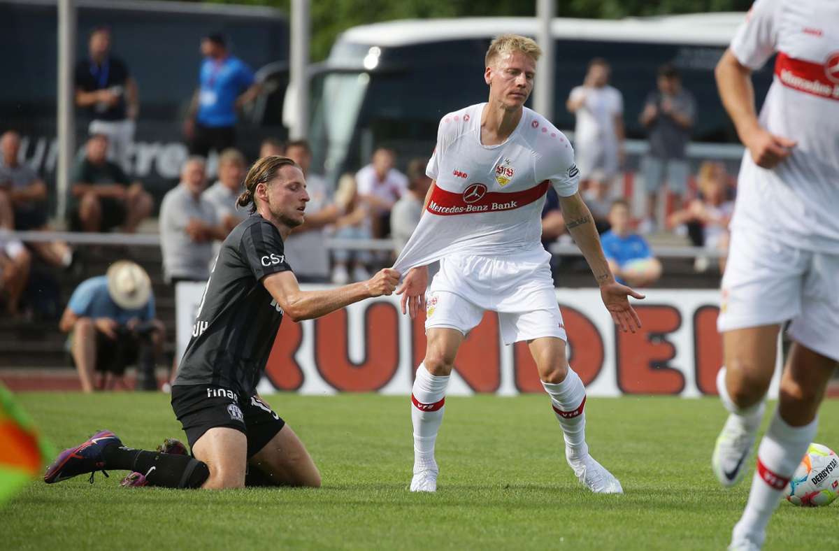 Nur durch ein Foul zu stoppen: VfB-Mittelfeldspieler Chris Führich.