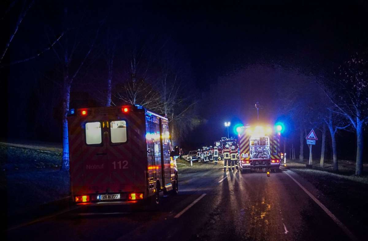 Es waren insgesamt vier Fahrzeuge der Feuerwehr Weil der Stadt mit 27 Wehrmännern, zwei Rettungswägen mit fünf Rettungssanitätern und eine Streife des Polizeireviers Leonberg vor Ort.