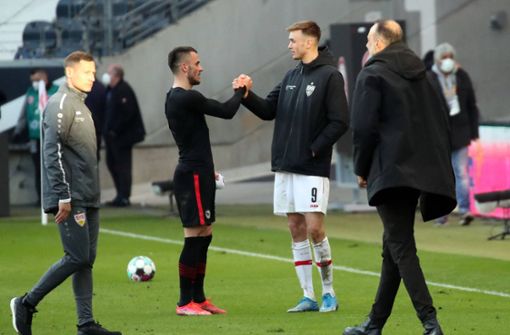 Filip Kostic und Sasa Kalajdzic erzielten die beiden Tore im Spiel zwischen Eintracht Frankfurt und dem VfB Stuttgart. Foto: imago images