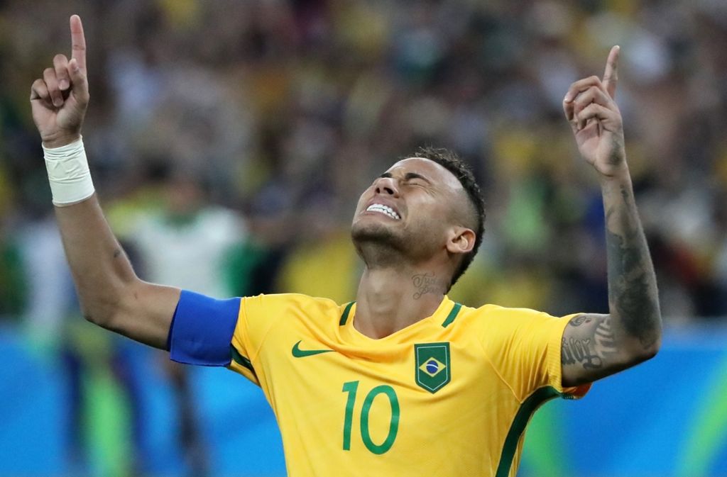 Ihm ist die Erleichterung anzusehen: Neymar schießt Brasilien zur Goldmedaille im Fußball – der krönende Abschluss für das Gastgeberland.