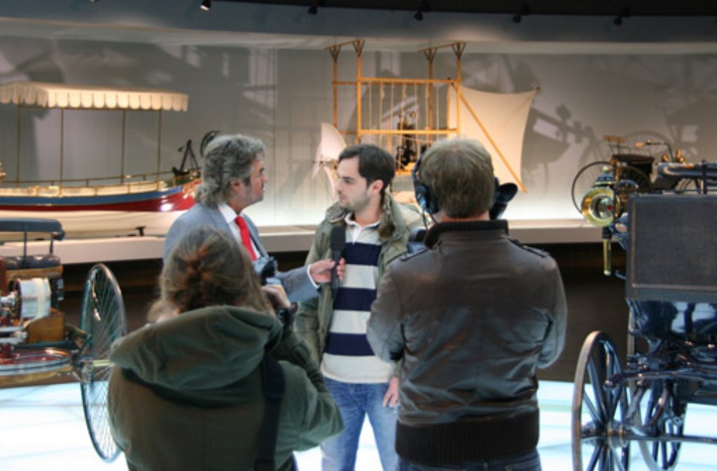 Weitere Fotos der Dreharbeiten zur 19. Folge von "Bruno sieht rot" im Januar 2012 im Stuttgarter Mercedes-Museum.
