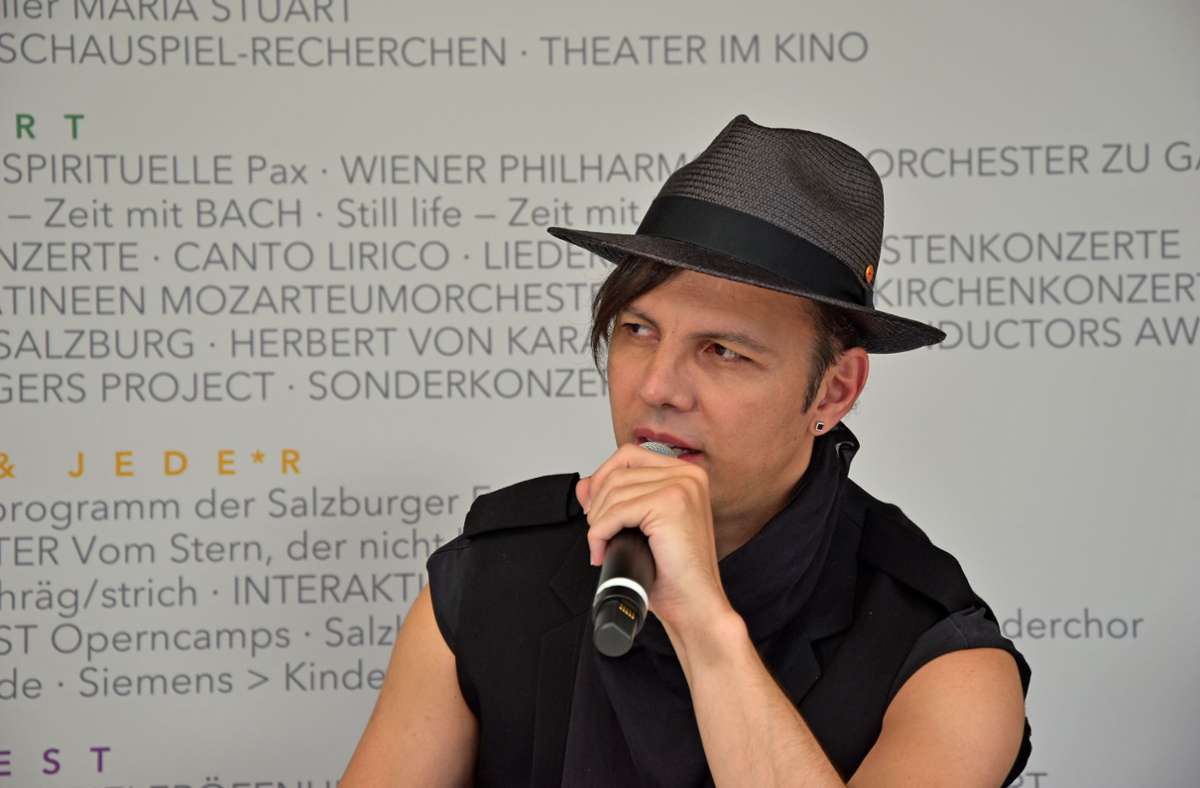 Teodor Currentzis bei einer Pressekonferenz vor der Premiere von „Don Giovanni“ in Salzburg Foto: Salzburger Festspiele/Anne Zeuner