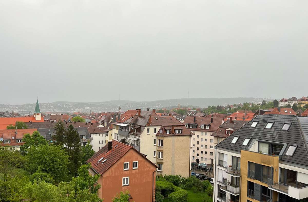 In Stuttgart zog sich ein Gewitter zusammen.