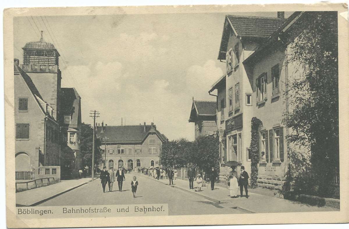Blick in Richtung Böblinger Bahnhof, rechter Hand der Schönbuch-Saal.