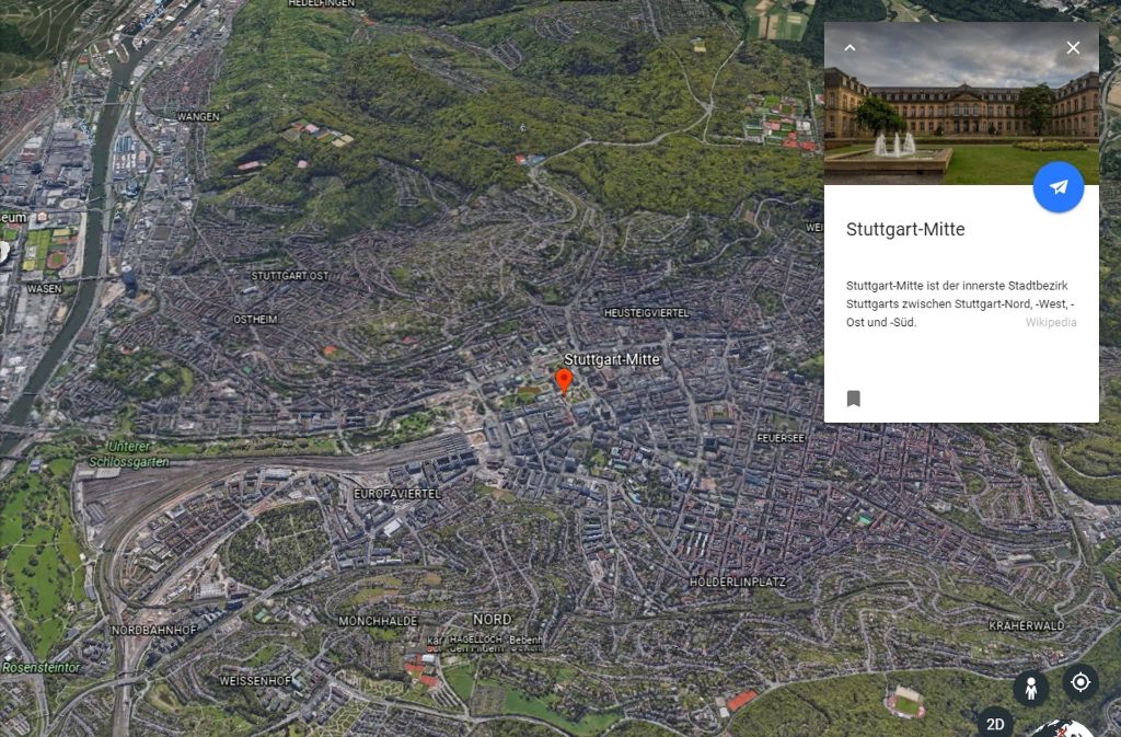 Die Vogelperspektive auf Stuttgart-Mitte schafft einen ersten Überblick.