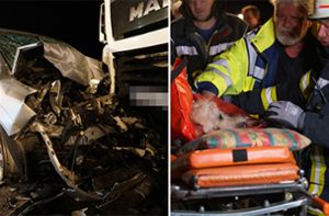 Hund stirbt auf A 8 bei Mühlhausen: Betrunkener Falschfahrer kracht in Lastwagen – schwer verletzt