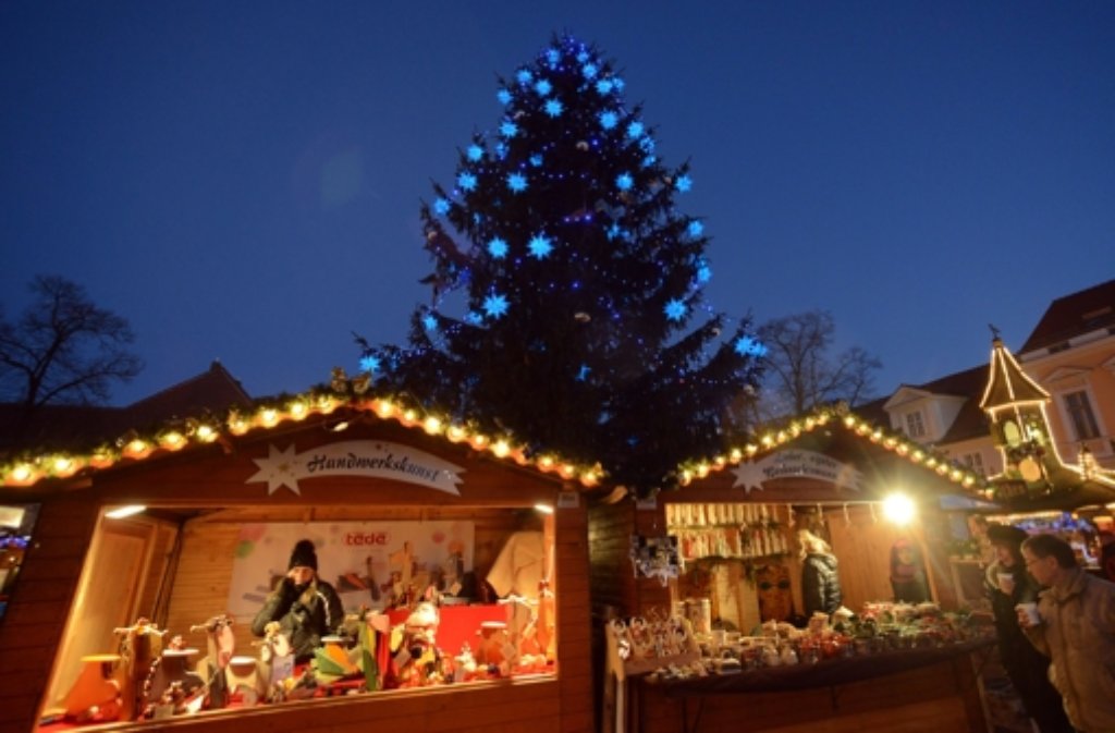 Der Weihnachtsmarkt in Potsdam (Brandenburg).