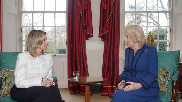 Königin Camilla empfängt Selenskyjs Frau in London