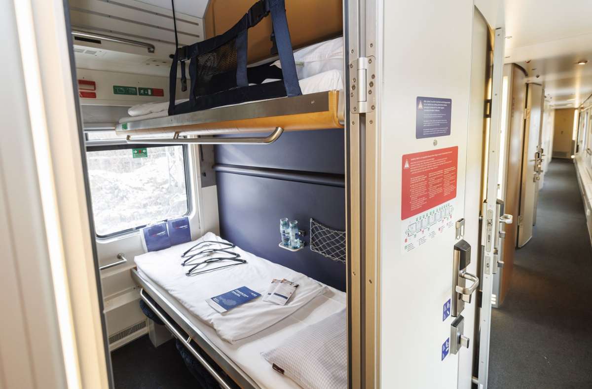 Die Schlafwagenabteile an Bord des Zuges