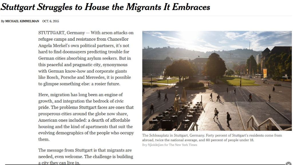 Bericht der New York Times: Stuttgart mit der rosigen Zukunft?