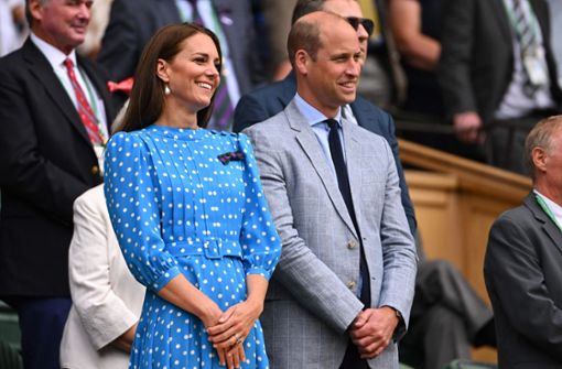 Herzogin Kate und Prinz William in der „Royal Box“ von Wimbledon. Foto: AFP/SEBASTIEN BOZON
