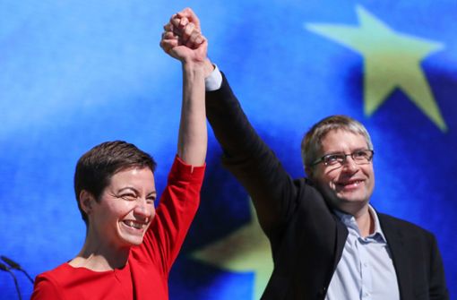 Die deutschen Spitzenkandidaten der Grünen für das EU-Parlament: Ska Keller und Sven Giegold. Foto: dpa