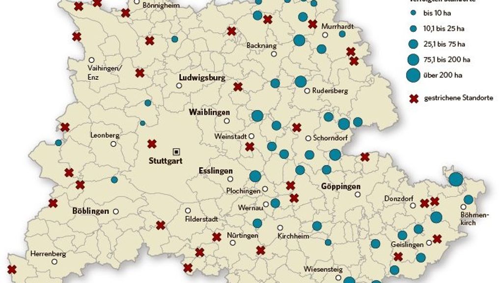 Verband Region Stuttgart: Am Ende bleiben 44 Windkraftflächen übrig