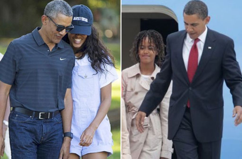 Zwischen diesen beiden Bildern liegen sieben Jahre: Malia Obama ist inzwischen so groß wie ihr Papa - und der ist sichtlich ergraut.