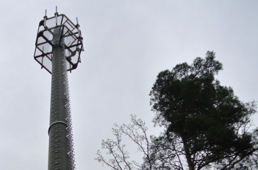 So wie der Mobilfunkmast im Rotwildpark könnte die auf der Rohrer Höhe geplante Antennenanlage aussehen. Auch dort soll es ein Bauwerk aus Beton sein. Foto: Archiv Stefanie Käfferlein