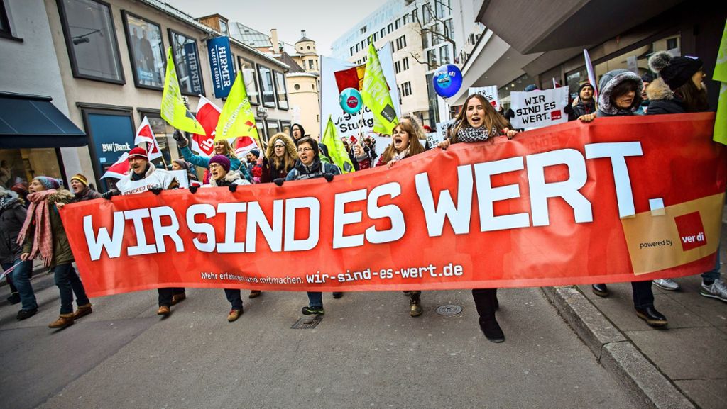 Warnstreik in Stuttgart: Erzieher fordern Geld und Wertschätzung