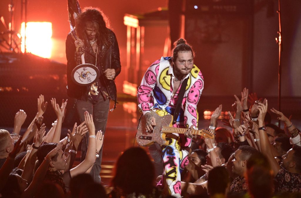 Steven Tyler (li.) und Post Malone bei den MTV Video Music Awards