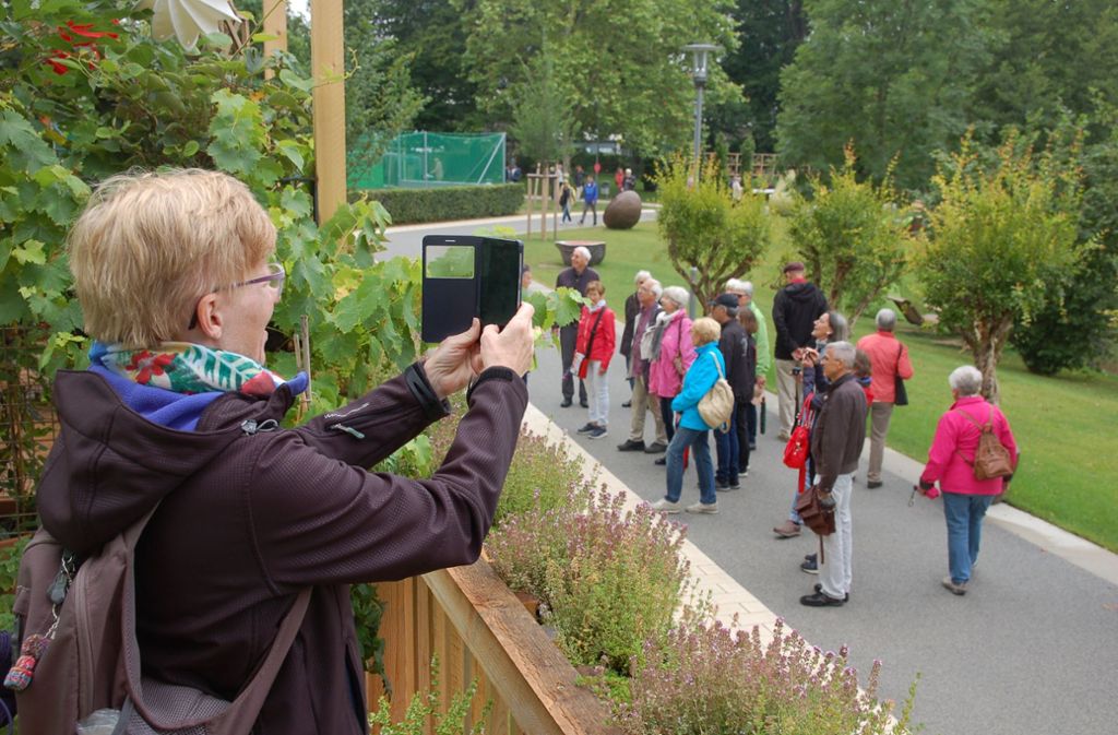 Festgehalten: Ein Erinnerungsfoto vom Gartenschau-Balkon im Schorndorfer Stadtpark