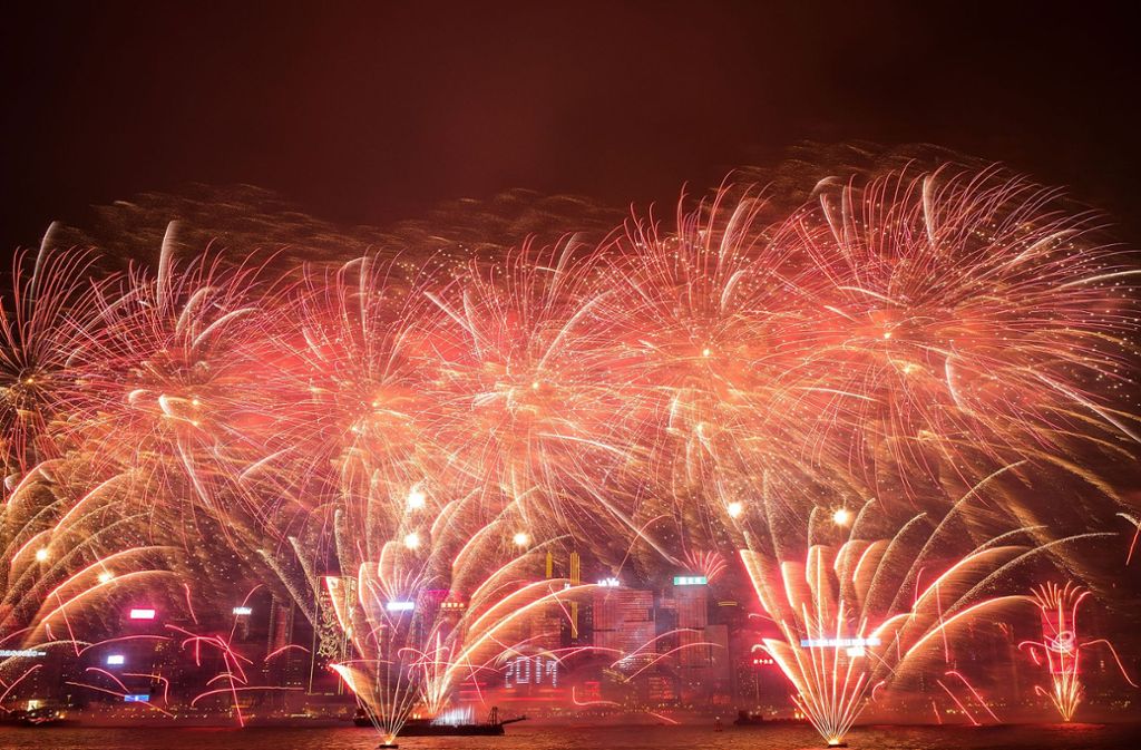 Feuerwerk in Hong Kong
