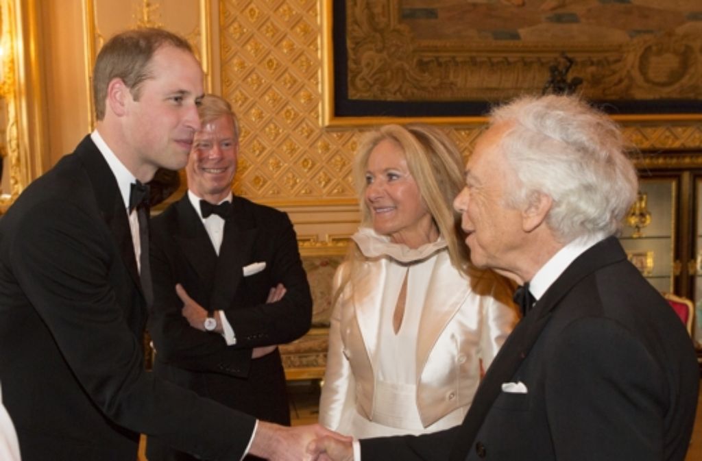 Prinz William mit Designer Ralph Lauren und dessen Frau Ricky