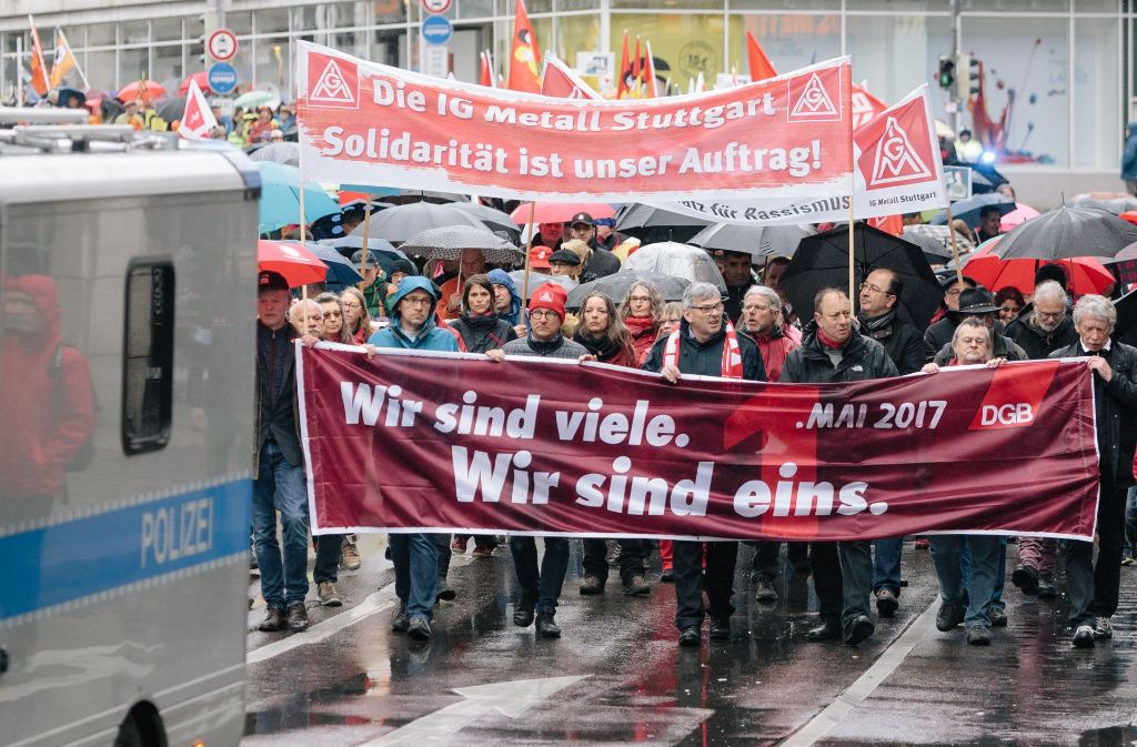 Das Motto der Demo: „Wir sind viele. Wir sind eins.“ Foto: Lichtgut/Verena Ecker