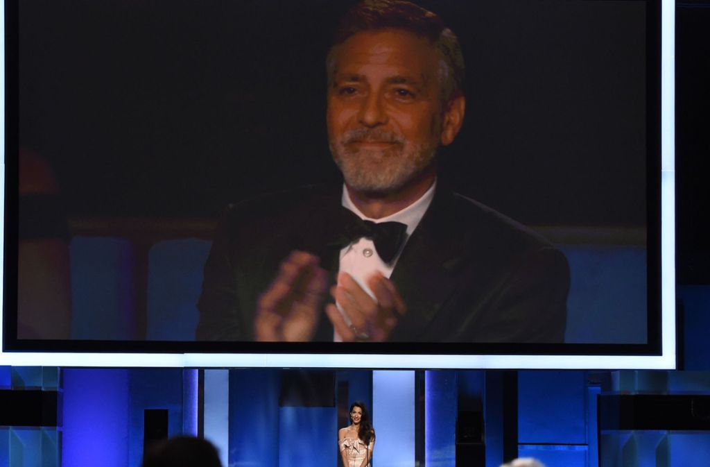 Clooney zeigte sich sichtlich gerührt von der emotionalen Rede seiner Frau.