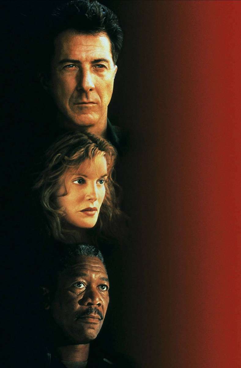 „Outbreak“ (1995): Dustin Hoffman, Rene Russo und Morgan Freeman (von oben)