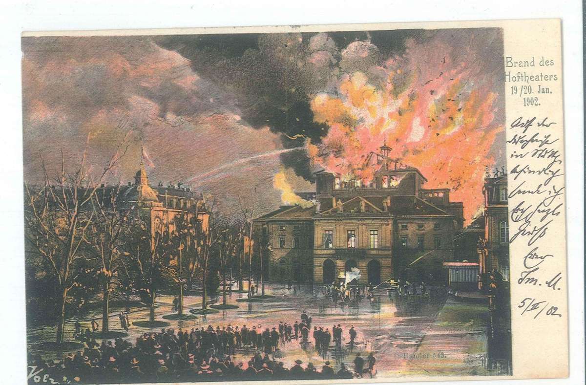 Wo heute das Kunstgebäude steht, brannte das Hoftheater.