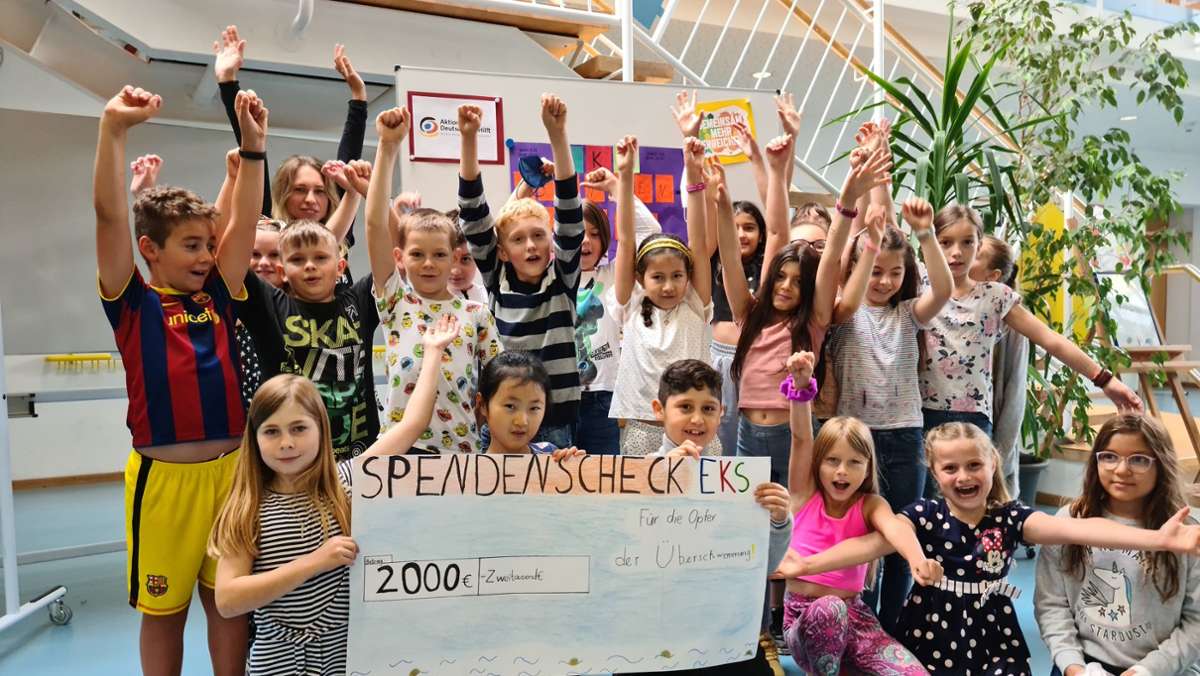 Spenden für Flutopfer: Kinder der Böblinger Erich-Kästner-Schule sammeln 2000 Euro