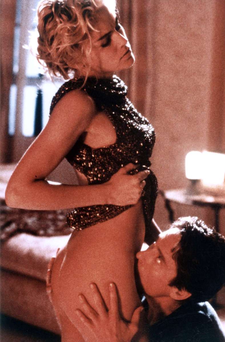 Sharon Stone 1992 mit Michael Douglas in „Basic Instinct“