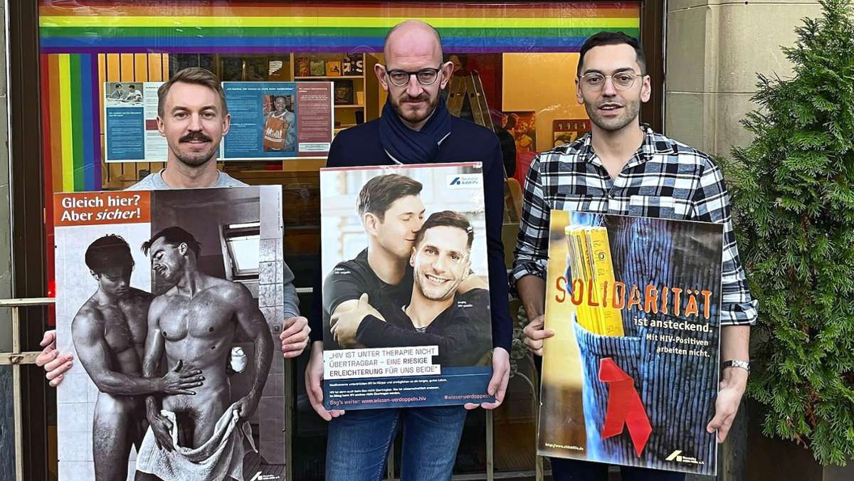 Stuttgarter stellen      Safer-Sex-Kampagnen aus: Ein Poster zeigte  Oralverkehr – und wurde  prompt beschlagnahmt