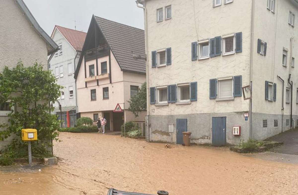 Die Folgen des Unwetters in Mundelsheim