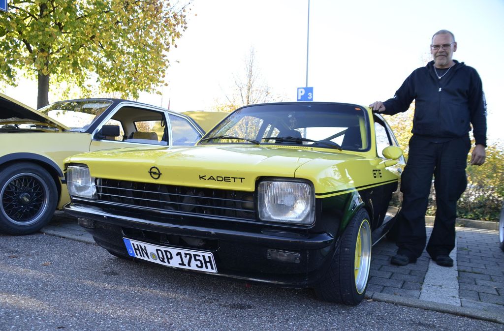 Ein Teilnehmer aus Heilbronn ließ sich mit seinem Opel Kadett Oldtimer ablichten.